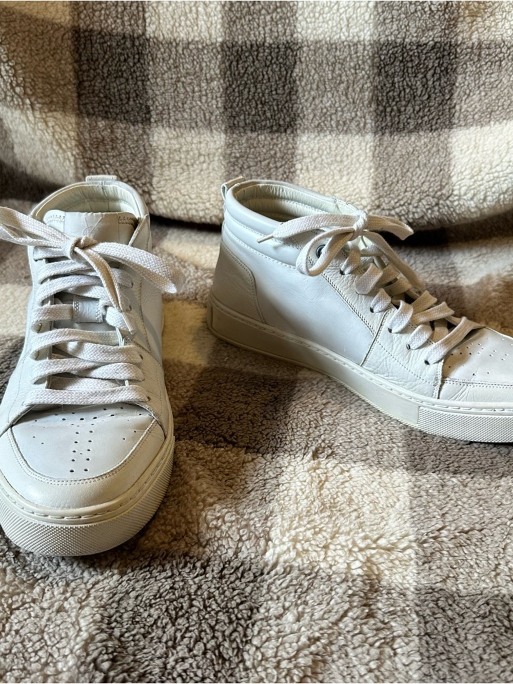YSL White High-Top Leather Women's Sneakers